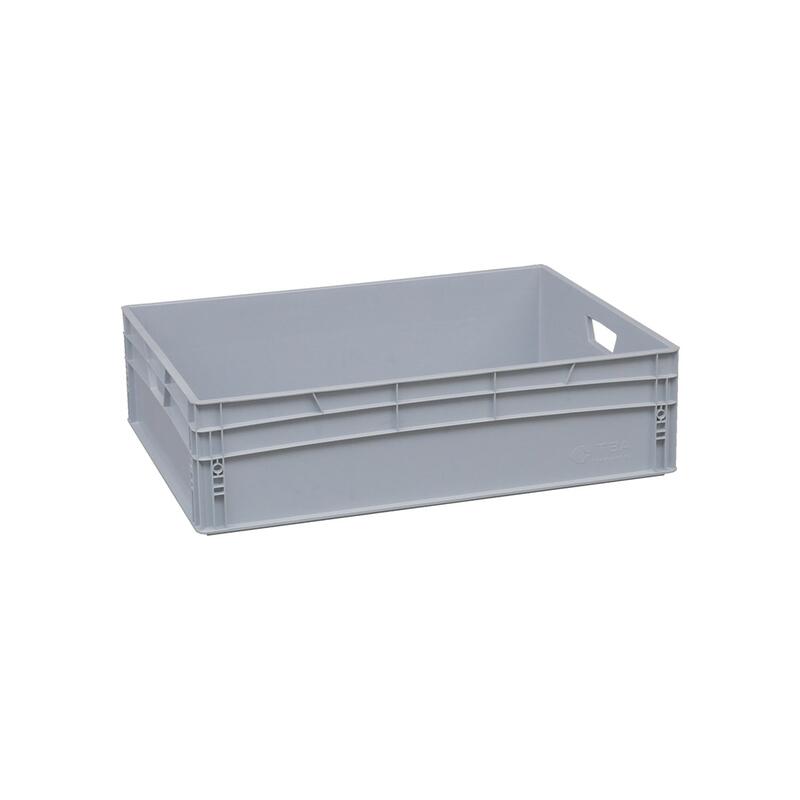Euro containers 800x600x220 mm, closed with 2 handles, grey