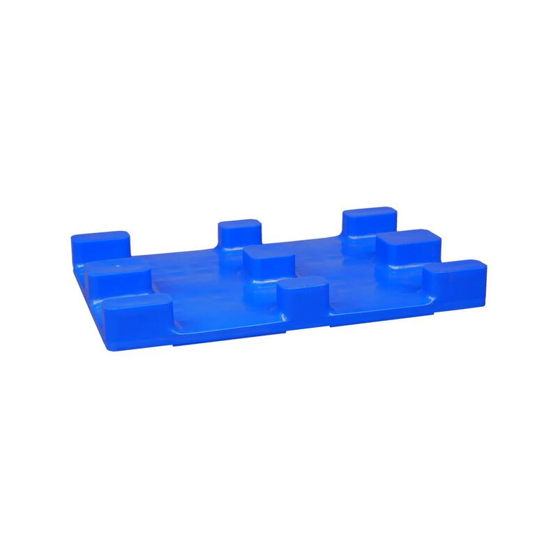Hygienic plastic pallet, 1200x800, HDPE, blue, 9-footed
