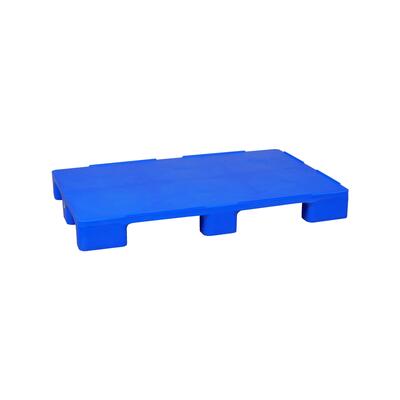Hygienic plastic pallet, 1200x800, HDPE, blue, 9-footed